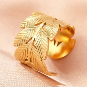 Free Size Gold Plated Stainless Steel Ring