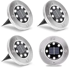 Solar Ground Lights Outdoor, 12 PIECE Solar Garden Lights Waterproof, Super Bright in-Ground Lights, Solar Disk Lights for Yard, Walkway, Pathway, Patio, Lawm, Outdoor Decorations White