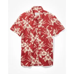 American Eagle  Tropical Button-Up Resort Shirt.