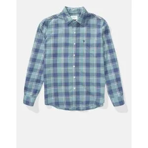 American Eagle AE Slim Fit Plaid Button-Up Shirt