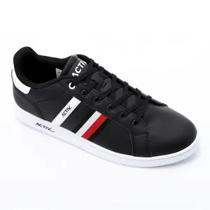 Activ Black Fashionable Lace Up Sneakers