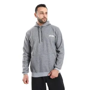 Air Walk Back Printed Pattern Slip On Hoodie - Heather Grey