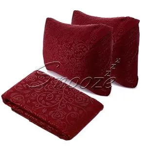 Snooze Fitted Jakared Microfiber Bed Sheet - Dark Red (flowery Design) + Free 2 Pillowcases