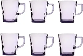 Pasabahce Carre Glass Mug For Home Uses, Restaurants & Hotels, 270ml - Purple