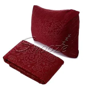 Snooze Flat Jakared Microfiber Bed Sheet - Dark Red (flowery Design) 180*240 Cm + Free Pillowcase