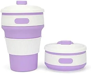 Silicone Folding Coffee Cup Portable Travel Mug-Purple