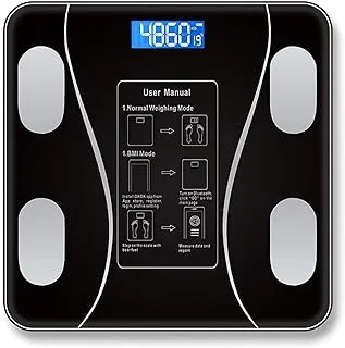 LUTFI Body Fat Scale Smart Weighing Scale Bluetooth-compatible Electronic Intelligent Weight Loss Body Fat Scale Balances Analyzer Weighing Tools (Color : Black)