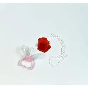 Pink Blue Automatic Pacifier With Chain & Clip - Pink