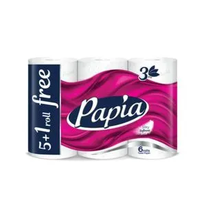 Papia Silky Softness 3 Ply Toilet Rolls - 5 Rolls + 1 Free