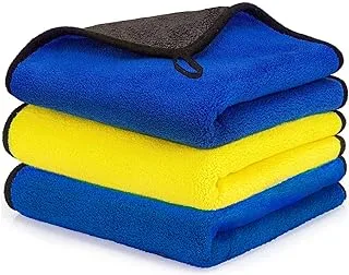 ROADPOWER Ultrasoft, Large, Thick and Quick Drying Car Microfiber Cleaning Towel Polishing Waxing Auto Detailing Towel Cloth 40X40CM (3 PACK) (Assorted Colors)