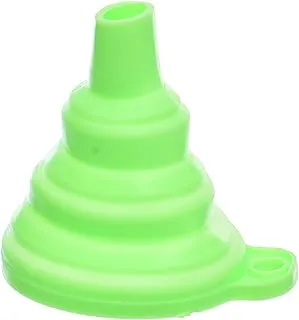 Generic Silicone Small Foldable Funnel Cute Design With Plastic Small Handle and Very Light For Kitchen - Green