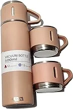 BT53 Stainless Steel 500 ML Vacuum Flask/Bottle/Thermos for Hot and Cold Drinks with Three Cups (Pink)