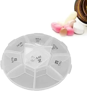 7 Days Medicine Box, 7 Days Medicine Anti Forgetting Medicine Packaging Box Transparent Round Box Weekly Medicine For Pill Cases 7 Days Pill Case For Travel (9cm, 3)