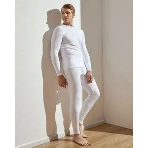 Set Of Full Sleeve & Pant Thermal For Men White