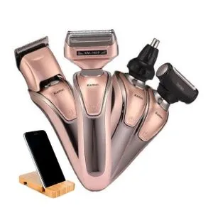 Kemei KM-1622 4 In 1 Multifunctional Rechargeable Shaver + Free Mobile Holder