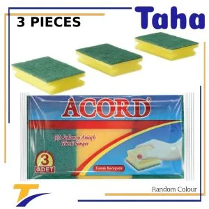 Acord Taha Offer Dish Washing Sponge With Multi Use Handle 3 Pieces