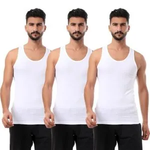 Mesery Bundle Of Three Breathable Cotton  Undershirts