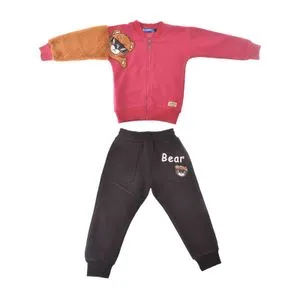 Boys Home Fuchsia & Black Pajama Set