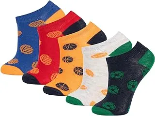 DeFacto Boy Casual Set of 3 Low Cut Ankle Snow Flakes Prints Socks, Multicolor 23-28