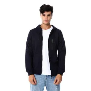 Caesar Mens Front Pockets Zipped Hoodie