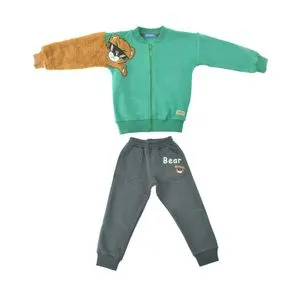 Boys Home Pajama Set  - Green & Grey