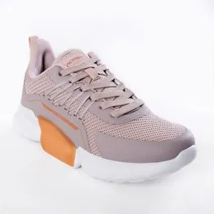 Activ Lace Up Chunky Sneakers With Rubber Sole - Nude Pink