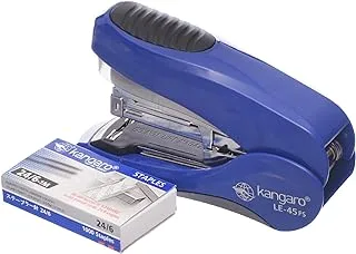 Kangaro LE-45fs High Quality Front Loading Metal Stapler 30 Sheets Capacity Use (24/6) and (26/6) Staples For Office, School,Student - Blue/Black