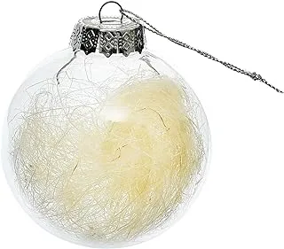 Generic Plastic Christmas Tree Ornaments Balls With Net Design For Christmas Festival Party - White