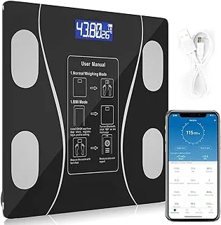 Wireless Intelligent Digital Bathroom Tempered Glass Platform BMI Scale, Body Fat Scale, Body Composition Analyzer with Smartphone Application and Bluetooth synchronous Scale