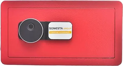 Sonesta 692 Steel Security Safe and Lock Box with Fingerprint Lock 23 * 43 * 35 cm for Secure Cash, Jewelry, ID Documents - Red