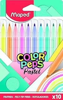 Maped Pastel Felt Tip Pens x10 Colouring 845469