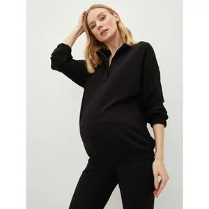 LC Waikiki Straight Collar Long Sleeve Maternity Sweatshirt