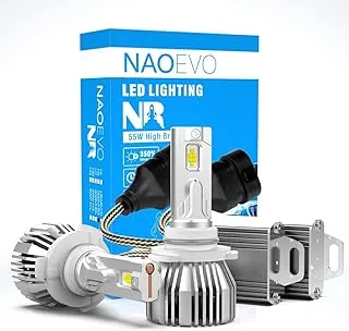 NAOEVO NR Series LED Car Headlight Bulbs 55watt/Bulb, 6600Lumens/Bulb White, set of2 Bulbs (9005)