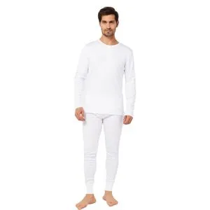 Dice Thermal Set Full Sleeve And Pant For Men - White