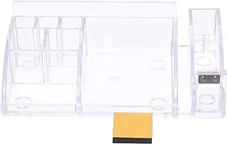 Ark High Quality Desk Organizer With Wetter & Built-In Tape Dispenser For Office - Clear