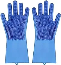 Magic Silicone Scrubber Cleaning Gloves (Dark Blue)