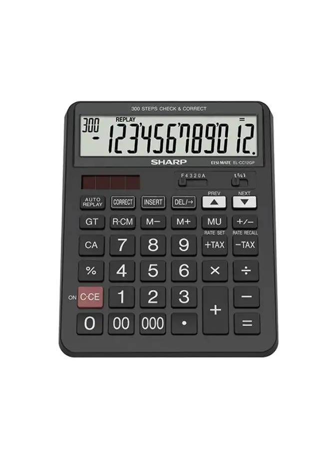 SHARP Sharp 12 Digit Large-Size Desktop Button Features Financial Calculator DUAL POWER