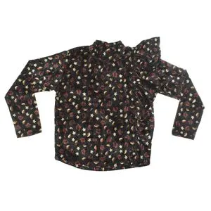 Bongo Long Sleeves Velvet Blouse For Girl - Black