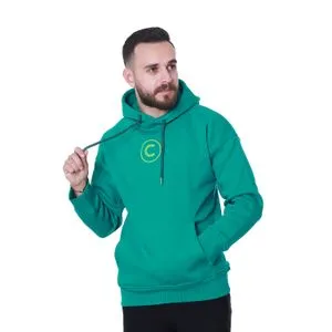 Activ Back Printed Green Loose Hoodie