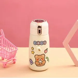 400 Ml Stainless Steel Digital Thermal Mug,for Children, Hot And Cold+sticker To Decorate It