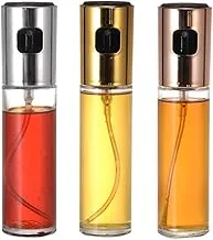 TBWHL Oil Sprayer for Cooking, 3PCS Olive Oil Sprayer Mister Spray Bottles 3.4Oz Refillable Oil Vinegar Dispenser Glass Bottle for Kitchen BBQ Grilled Salad（Gold+Silver+Rose Gold)