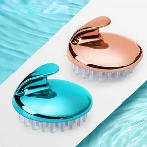 3pcsFlexible Silicone Brush For Cleaning And Massaging Scalp