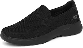 Skechers Mens Go walk 6 Elastic Stretch Slip-on Shoes, Color: Black/Black, Size: 46 EU