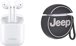 X Touch X Touch X Pod Pro True Wireless Stereo Earpuds With Charging Case - White + Silicone Airpods Case With Car Design And Plastic Hook For Airpods2 - Multi Color Jeep