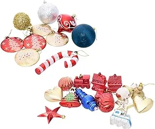 Generic Plastic Christmas Tree Decoration With Modern Stars And Glitter Balls Design - Multi Color