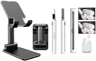 Bundle (Iwalk Adjustable Cell Phone Stand, Black, Shm002 + Wilbeva cleaner kit, 3 in 1 compact multifunctional cleaning tools, Wireless)