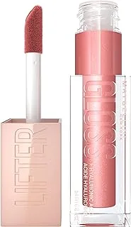 Maybelline lifter gloss, hydrating lip gloss with hyaluronic acid, high shine for fuller looking lips, xl wand, moon, nude pink, 0.18 ounce