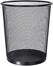 フラップシップファニチャー garbage can Household Wrought Iron Trash Can Round Metal Mesh Trash Can Bathroom Lidless Trash Can Creative Kitchen Storage Bin (Color : Black, Size : X-Small)