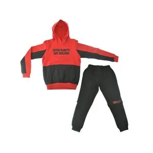 Boys Bi-Tone Home Pajama Set - Red & Black