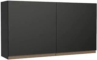 MADESA Overhead Cabinet Kitchen with 2 Doors, Wood, 60 x 66 x 31 Cm - Black